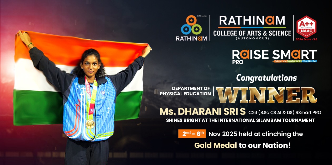 Rathinam Student Wins Gold in Nepal Silambam Event